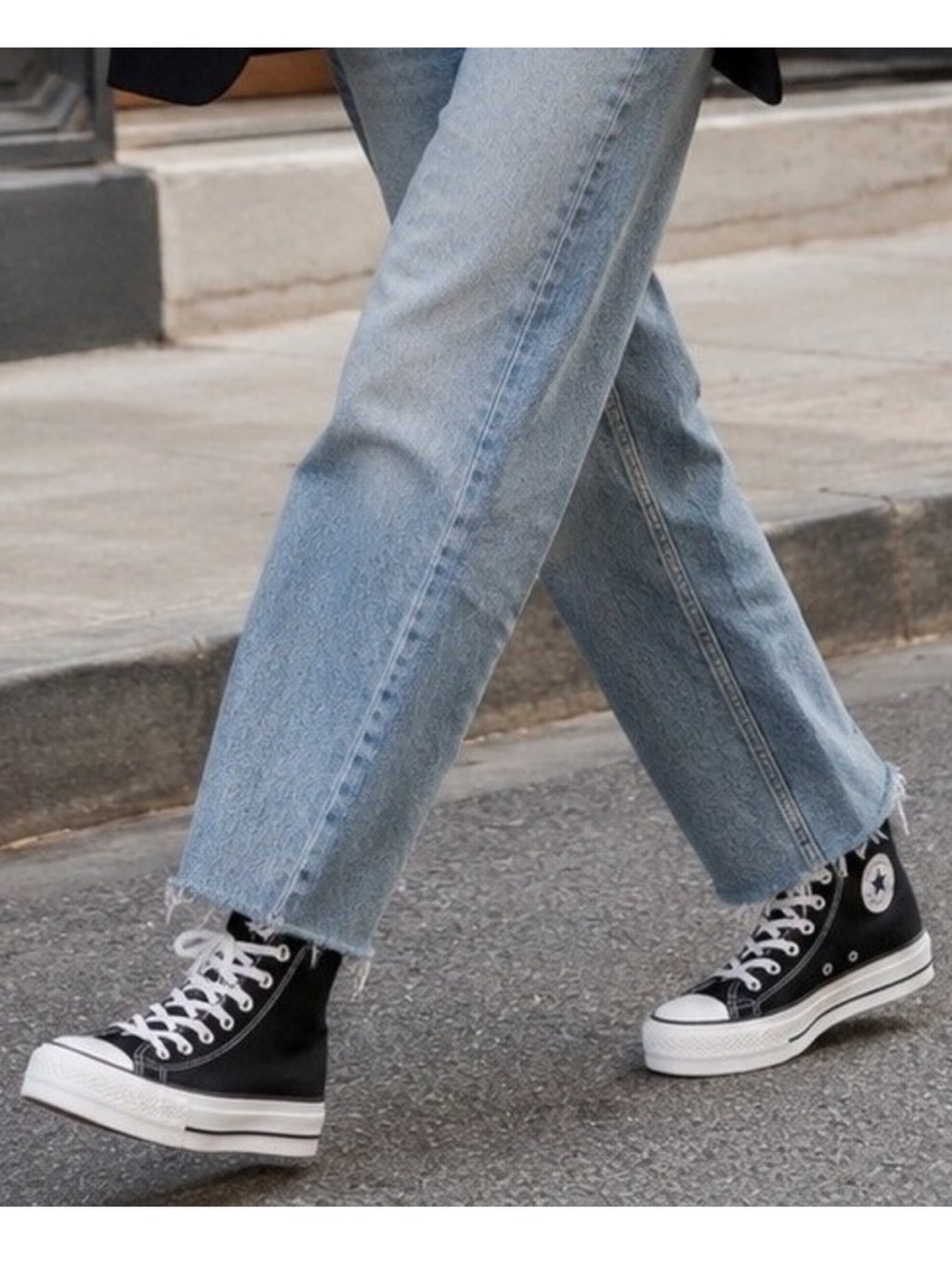 Converse Black and White Platform Chuck Taylor High Tops, US 6.5 37 - Picture 2 of 7